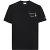 Saint Barth MC2 T-Shirt Nera in Jersey di Cotone Classic Fit con Ricamo Mi PIACCIONO Le...