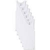 Hanes Canotte da uomo A-Shirts 6-Pack cotone senza etichetta morbido traspirante fresco comfort leggermente imperfetto, Bianco - Confezione da 6, S