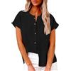 Generico Camicia Lino Donna Camicia Donna Manica Lunga Estiva Camicie in Lino Cotone Elegante Blusa con Bottoni E Tasca Lavoro Casual Top per Ufficio Spiaggia E Abbigliamento Quotidiano Estivo