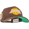 Mitchell & Ness Berretto da baseball NBA Brown Green | Pro Crown Fit | con chiusura regolabile Snapback, Los Angeles Lakers, Taglia unica