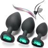 WreGmgg Home-Use 3-Size Glute Accessori Di Esercizio, Con Una Superficie Liscia E Un Fascino A Forma Di Cuore Sulla Coda Regali Per Coppie - Q (Verde)
