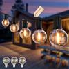 Pogestrand Luci Da Esterno Giardino G40 45M Festoon Lights Alimentazione LED 24V Con 75 Lampadine Infrangibili Impermeabile Per Patio Giardino Balcone Gazebo Pergola Portico