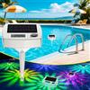 Aourow Termometro Digitale Solare Galleggiante per Piscina con Luce Notturna RGB - Termometro per Piscina Impermeabile IP68 con Sensori Giorno/Notte Automatici, 8 Modalità Luce e Controllo Manuale