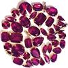 Blausky 50 pezzi di strass da cucire, metallo a griffa, cristalli flatback, forme miste di strass, strass a mano, accessori a diamante per abbigliamento fai-da-te, scarpe da sposa, fucsia A