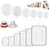 DGN Coperchi in Silicone Stretch,12 Pezzi Coperchio in Silicone Estensibile,Quadrati e Rotondi,Coperchi in Silicone Estensibile Stretch per Alimenti,per Vari Contenitori,Barattoli,Ciotole,Bottiglie