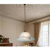 Generico Lampadario a Sospensione Ingresso Classico in Vetro, 1 Luce, per Cucina, Bagno, Camera, Soggiorno, Scala, Corridoio art. tenda (VERDE)