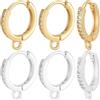 Beebeecraft 12 pz 2 Colori Huggie Hoop Orecchini Risultati 24K Oro e Argento Sterling Placcato Rotondo Leverback Orecchini Ganci con Anello per La Creazione di Gioielli Fai da Te Orecchini