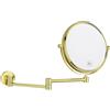 Nicesail Specchio Trucco da Parete Oro Brillante - Specchio Ingranditore da Muro 5x - Braccio Estensibile Lungo - Doppia Faccia - Per Rasatura - Per Bagno,Hotel,Diametro 20 cm