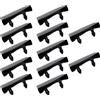 WANGCL 12PCS Stecca Letto Staffa Laterale Tappi Supporti per Sostituzione Plastica, Titolari per Singolo E Matrimoniale 65mm x 9mm Nero