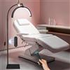 CGBE Lampada per Extension Ciglia Professionale: Dimmerabile LED Lampada Lashmaker Mezza Luna con Porta Cellulare - Testa Rotabile a 360° - Altezza Regolabili Lampada da Terra per Estetista - Nero