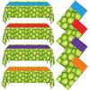 Hegbolke Confezione da 4 tovaglie a forma di tartaruga, 130 x 220 cm, verde con blu, viola, rosso, arancione, runner da tavola per tartaruga, bambini, festa di compleanno, vacanze, attività all'aperto