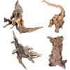 TENGWA Pietre per Acquario 4 Pezzi Tronchi Acquario Acqua Dolce 5-15 cm Vendita Radici di Legno Forma Casuale Tronco Legno per Decorazione Interni Acquari e Terrari per Rettili