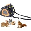 EHOTER Borsa portatile per piccoli animali, ratti, zucchero, piccoli porcellini d'India, cincillà, criceti, ricci, borsa per viaggi all'aperto, borsa traspirante da appendere (nero)
