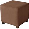 Muiuou Copripouf in Velluto Elasticizzato per Poggiapiedi Quadrati o Rettangolari, Fodera Lavabile con Fondo Elastico, Copertura Protettiva per Pouf e Ottomane (Stile 6,98P x 98l x 45A cm)