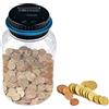 Gvolatee Salvadanaio Elettronico Digitale Adulti con Display Lcd, Trasparente Coin Counting Soldi Scatola, Euro Contatore Automatico Grande, Sicuro Moneta Risparmio Contanti per Bambini (1.8L)