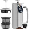 espro® French Press P7, in acciaio inox spazzolato, Acciaio spazzolato, acciaio inox, 530 ml