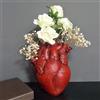 Aprjv Vaso da fiori a forma di cuore, decorazione in resina, stile nordico, moderno, unico, decorativo, per casa, matrimonio, scrivania, soggiorno, colore: rosso