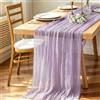 JJZGPP Runner Chiffon,90 x 300 cm Garza Boho Runner Tavola,Decorazione Runner da Tavolo Moderno ,Decorazione da Tavolo da Cucina, per Interni, Vacanze, Matrimoni (Viola)