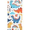 joyoldelf Telo Mare Dinosauro Bianco - 70x140 cm Asciugamano da Spiaggia Microfibra, Telo Spiaggia per Bambina Ragazze, Asciugatura Rapida Telo Doccia Bambini per Spiaggia Piscina Viaggio Morbido