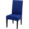 Treer-shop Coprisedie con Schienale Fodere Sedie Elasticzzato, Treers Tinta Unita Universale Lavabile Rimovibile Coprisedile per Sala da Pranzo Cerimonia Matrimonio Festa Decor (Lago Blu,8 Pezzi)