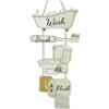NymphFable 4 Pezzi Decorazione Murale Rustica per Bagno, Targa in Legno Appendibile Lavare, Spazzolare, Ah, Sciacquare per Bagno, Toilette, Decorazione Stile Rustico