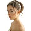 ROCKPOEM Velo da Sposa Corto con Perline, Velo Elegante per Matrimonio in Argento, Accessorio per Sposa in Poliestere Fatto a Mano in Bianco e Avorio con Dettagli Oro (Argento, 1 pz)