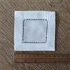 DUNGS 12 Pezzi Bianco Lino Cotone tovaglioli da Cocktail con Orlo a Giorno 6X 6 / 4X 4 sottobicchieri di Stoffa Punto Orlo a Scala