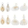 Beebeecraft 32 pz 4 Stili Ciondoli A Forma di Conchiglia Naturale Avvolti in Filo di Rame Piccola Conchiglia di Capesante con Ciondolo di Perla Estate Spiaggia Oceano A Tema per La Creazione di