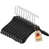 Intirilife Grucce universali, colore: nero, 10 grucce larghe in plastica con superficie antiscivolo tacca, 39 x 4 x 15 cm, appendiabiti