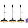 YIKEGE LICHT 3 lampade a sospensione industriali, con batteria, telecomando a batteria, lampada a sospensione, senza corrente, per gazebo, giardino, balcone, decorazione natalizia