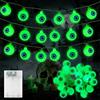 TaimeiMao Halloween Bulbo Oculare Luci Stringa, 20 LEDs Halloween Bulbo Oculare Luminosa, HaLloween Luci Stringa Verde, Decorazioni di HalLoween per Aperto Interno Prato Terrazza Festa Balcone