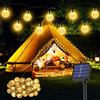 Realky Catena Luminosa Esterno Solare, 30 LED/8.1M/26.6FT/8 Modalità Luci da Giardino, IP65 Impermeabile, per Matrimonio Festa(Bianco Caldo + Funzione di memoria)