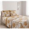 TexLom Lenzuola Matrimoniale in Cotone Fantasia Corallo - Completo Letto 2 Piazze con Federe, Morbido e Traspirante (Beige)