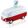 BRISA VW Collection - Volkswagen Salvadanaio Vintage in Ceramica a Forma di Furgoncino, per Risparmiare Monete e Banconote, VW Bus T1 Design (Rosso)