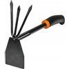 BRADAS - KT-Y6005, Zappetta con tridente in acciaio, Funziona come zappa, aeratore, rompizolle, estirpatore e per terreno, prati, orto, giardino e lavori di giardinaggio, Rastrello largo 7 cm.
