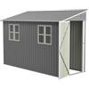 Luscriate Robusta casetta da giardino in metallo, 1,2 x 3 m, con struttura in acciaio, resistente alle intemperie e sicura, grigio (grigio, 291 x 110,8 x 188,6 cm)