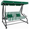 Arreditaly Dondolo 3 Posti Reclinabile Madeira Tettuccio Parasole Regolabile Cuscini Imbottiti Diventa Letto In Acciaio Verniciato Giardino Esterno Balcone Terrazzo 200 x 120 x 160 cm Verde E Bianco