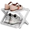 DECORN Scarpiera da Terra in bambù per Ingresso - Portaoggetti Pieghevole per Scarpe - Scarpiera Stretta per Piccoli Spazi, Ingresso, Corridoio, Armadio,Bianco-2-tier
