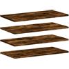 vidaXL Mensole Parete 4pz Rovere Fumo 60x20x1,5 cm Legno Multistrato