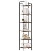 Hzuaneri Scaffale a 6 Ripiani, Libreria, Scaffale Stretto per Libri, Mensola D'angolo Industriale, Mensola Sottile per Ufficio, Soggiorno, Camera da Letto, Cucina, Marrone Vintage e Nero BC24601B