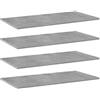 vidaXL Ripiani per Libreria 4pz Grigio Cemento 80x40x1,5cm Multistrato