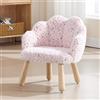 DAYALANE Sedia Carina per Bambini in Pelliccia Poltroncina per Bambini con Schienale a Petali Divanetto Bambino in Legno per Camera da Letto/Soggiorno/Sala Giochi, Rosa