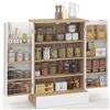 IDMarket - Cassettiera bassa da cucina ALTO H.90 cm con contenitori bianchi e in legno