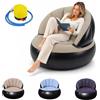 Yunlaishaocer Divano Gonfiabile con Pompa, Poltrona Gonfiabile Superficie Floccata Impermeabile Pouf Gonfiabile da Interno et Esterno per Campeggio, Viaggi, Piscina(Grigio)