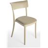 BELLELLI DESIGN - Sedia polipropilene imbottita velluto design moderno per cucina, sala da pranzo e bar - SARETTA con Cuscino(8, Beige)