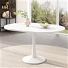 sogesfurniture Tavolo da pranzo allungabile ovale moderno per 4-6 persone, lunghezza 100/140 x larghezza 100 x altezza 75 cm