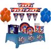 WOOPARTY Kit Compleanno Sonic per 24 Persone - Set Festa 116 Pezzi con Piatti, Bicchieri, Tovaglioli, Palloncini, Tovaglia, Festoni e Decorazioni - Addobbi Tema Sonic per Bambini