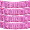 G2PLUS 4PCS Ghirlanda di Frange Metalliche：Tende Metalliche Rosa,300x30cm Tendine per Festa,Decorazioni di Compleanni,Matrimoni,Battesimi,Baby Shower,Sfondo Fotografico