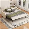 Moimhear Divano letto imbottito 90/180x200 cm con letto estraibile, con porta USB, con rete a doghe (beige, Stile 1, 90/180x200 cm)