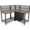 Monster Shop Cucina da Esterno 3 Pezzi Modulare con Lavello e Tavolo Configurazione Angolare o Lineare Alluminio Grigio Antracite Lavello in Acciaio Rubinetto Acqua Fredda Ripiani Regolabili